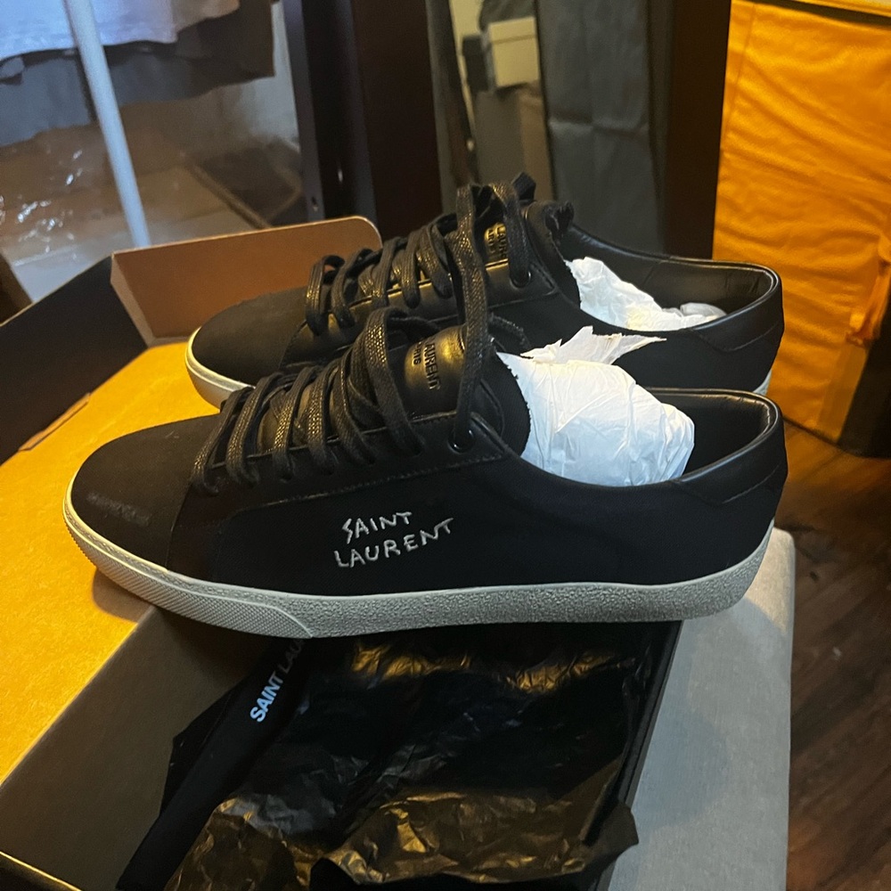 Saint Laurent Black Sneakers Minimalist Design